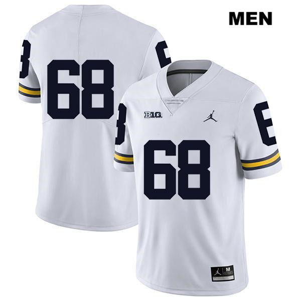 Men's NCAA Michigan Wolverines Andrew Vastardis #68 No Name White Jordan Brand Authentic Stitched Legend Football College Jersey NR25L34JM